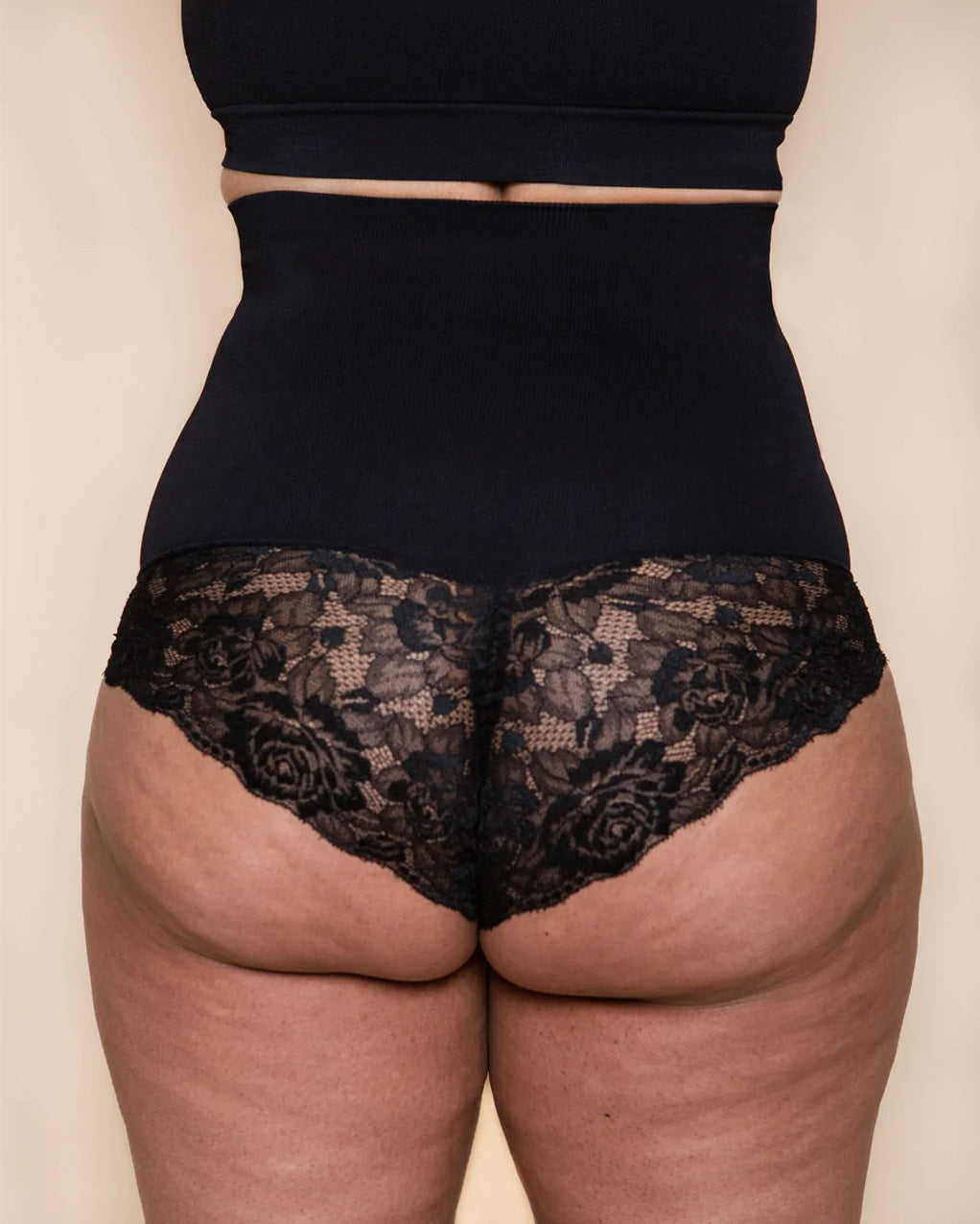 Pantalones moldeadores de encaje de silicona antideslizantes de cintura alta para mujer