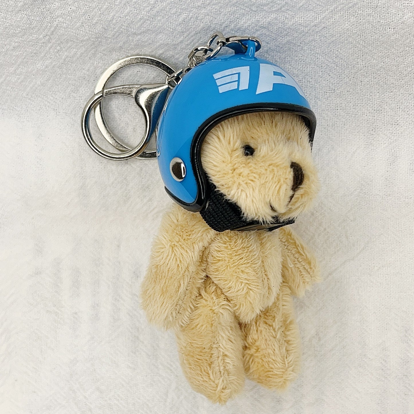 South Korea Ins Cute Motorcycle Helmet Bear Pendant Plush Key Chain