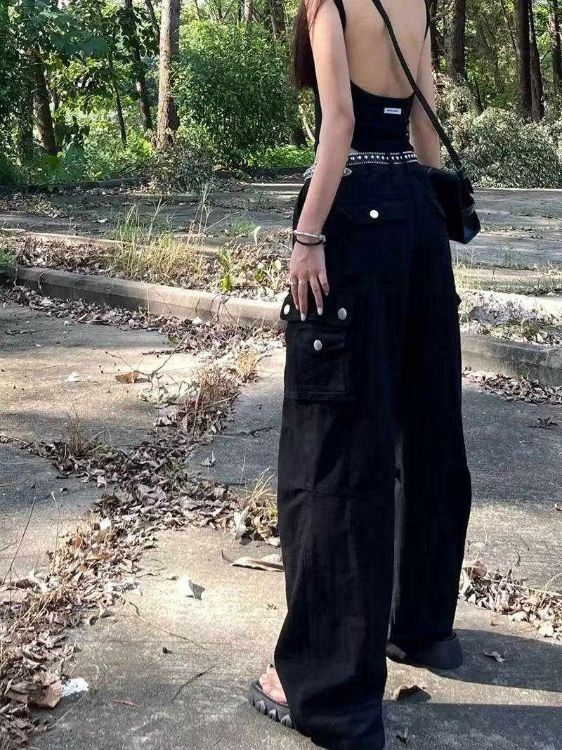 Pantalones holgados de marca de moda para mujer