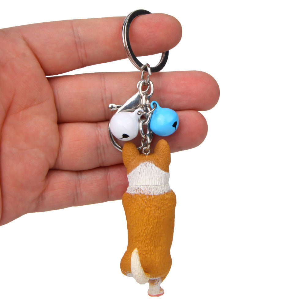 Yoga Dog Independent Corgi Bell Climbing Keychain