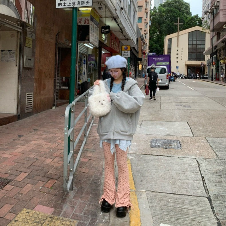 Cute Furry Puppy Bowknot Bag