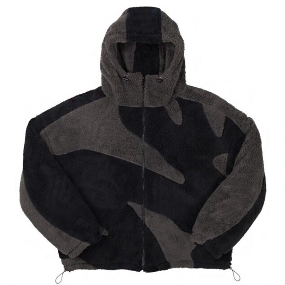 Fashionable Warm Lambswool Casual Cardigan Zip Jacket
