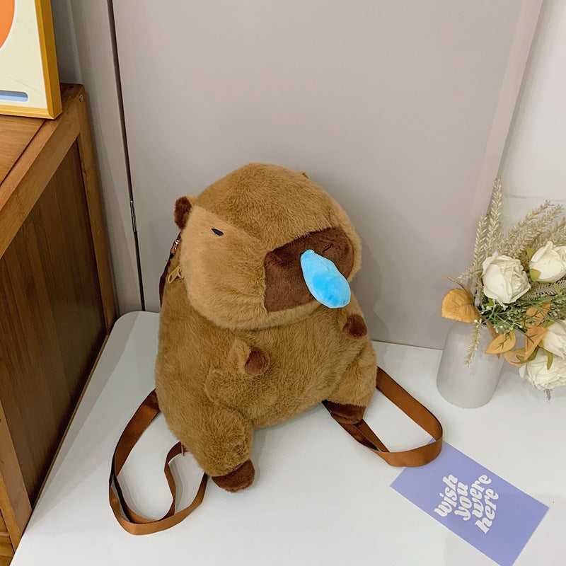 Mochila creativa de peluche de capibara