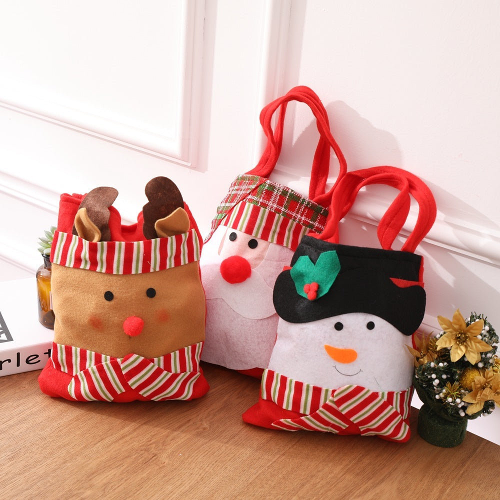 Santa Snowman Gift Bag Candy Bag Christmas Ornament Non-woven Tote Bag