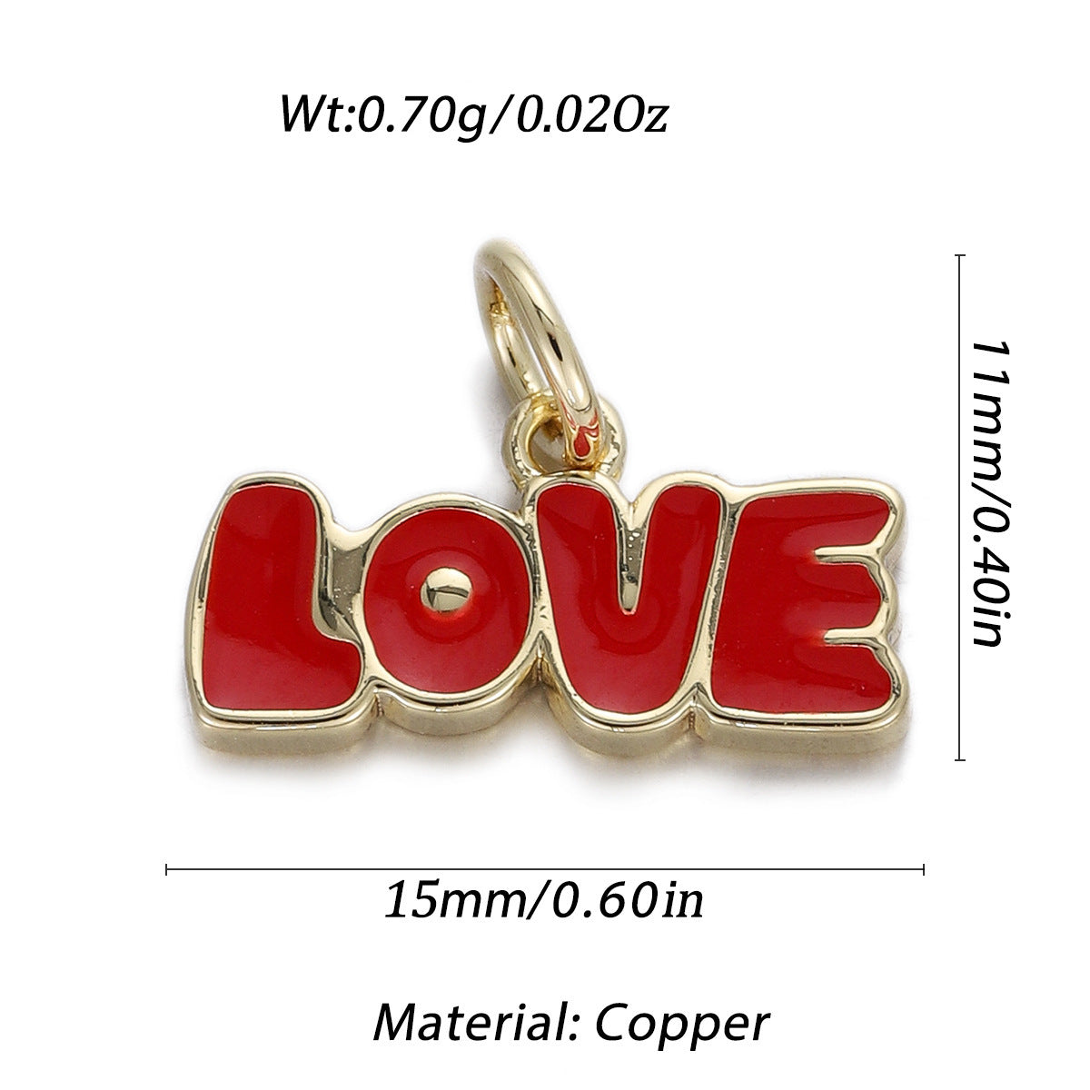 Oil Dripping Red Love Pendant Micro Inlaid Zircon Accessories