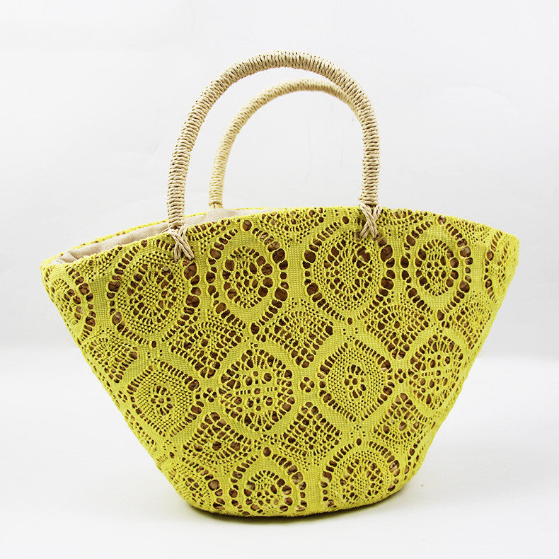 Straw Woven Western Style Hollow Handbag Woven Bag