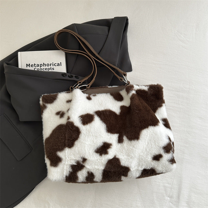 Fur Shoulder Tote Bag