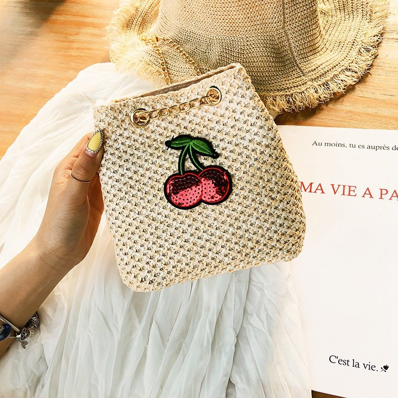 Cherry Chain Bucket Bag