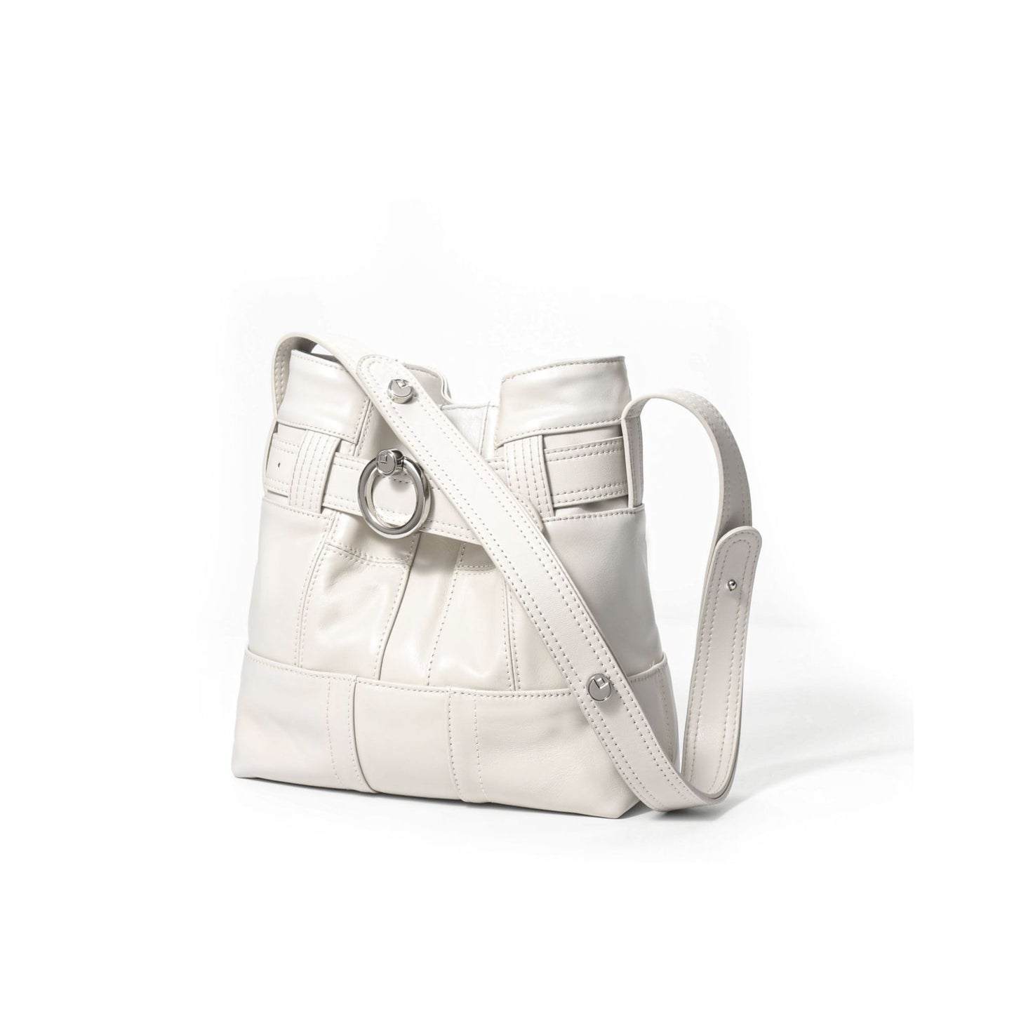 Cowhide Stitching Bucket Bag