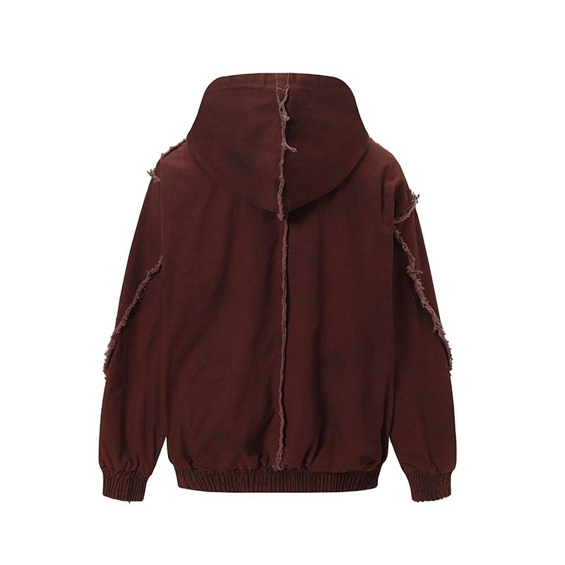 Deconstructing Stitching Edging Inkjet Painting To Make Dirty Cardigan Hoodie