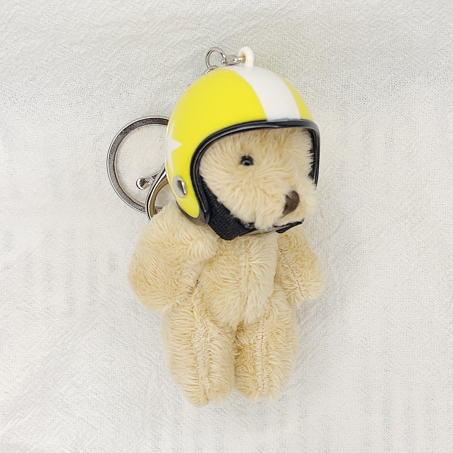 South Korea Ins Cute Motorcycle Helmet Bear Pendant Plush Key Chain