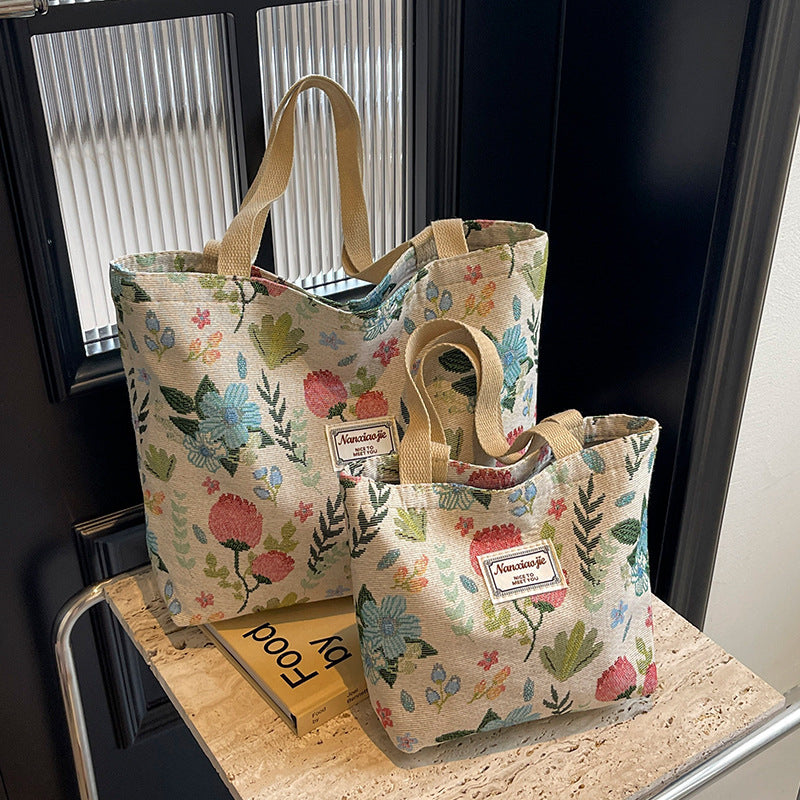 Schulterhandtasche aus Canvas mit großem Fassungsvermögen