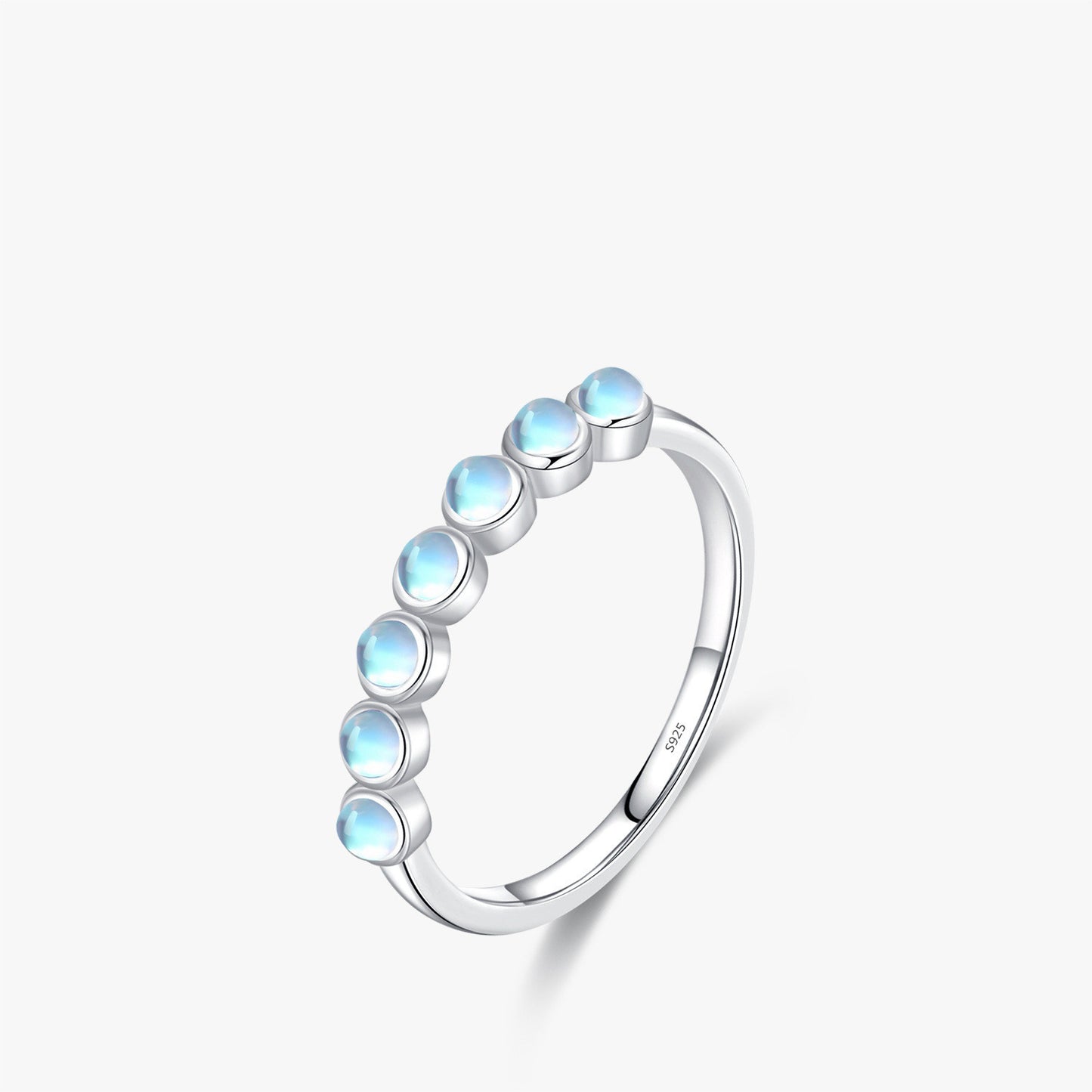 MODIAN MODIAN S925 Sterling Silver Temperamental Moonstone Ring