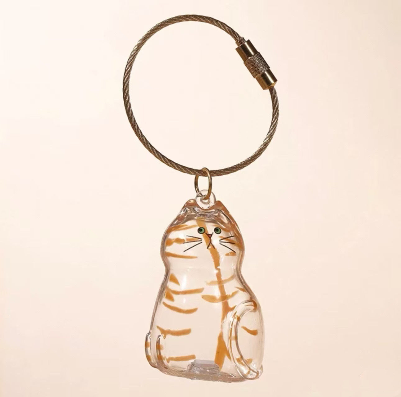 Transparent Cat Hair Storage Box Charm Commemorative Keychain