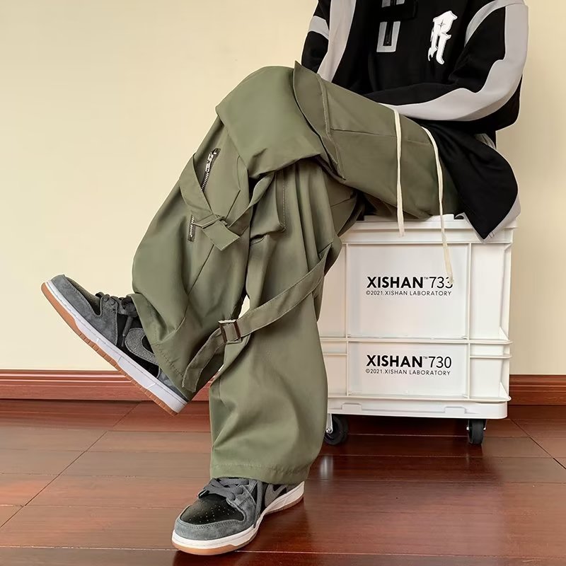 Loose Straight Cargo Pants Men - BAGMODA