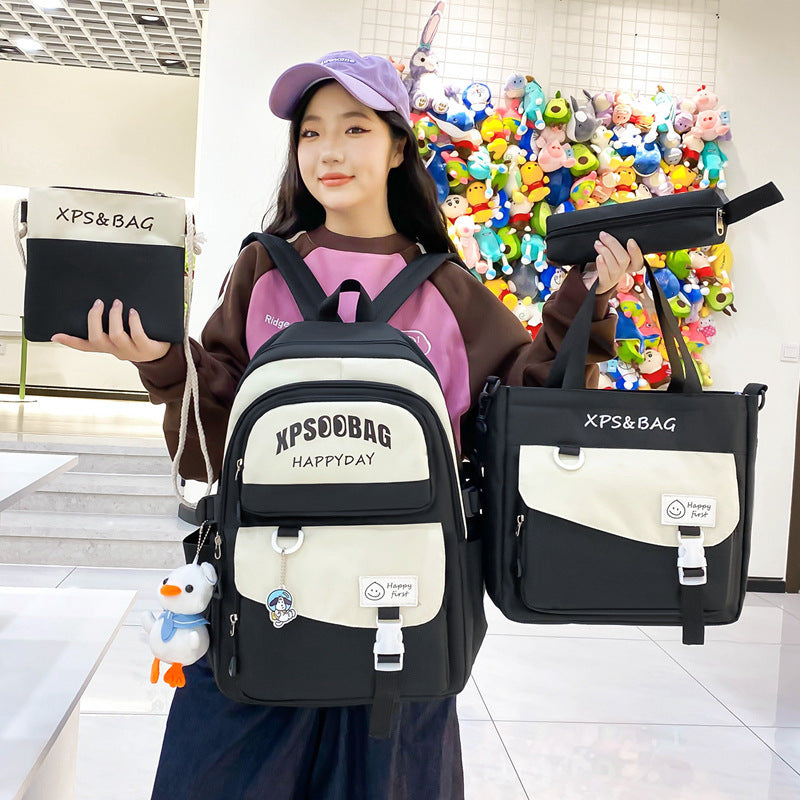 Four-piece Ins Schoolbag