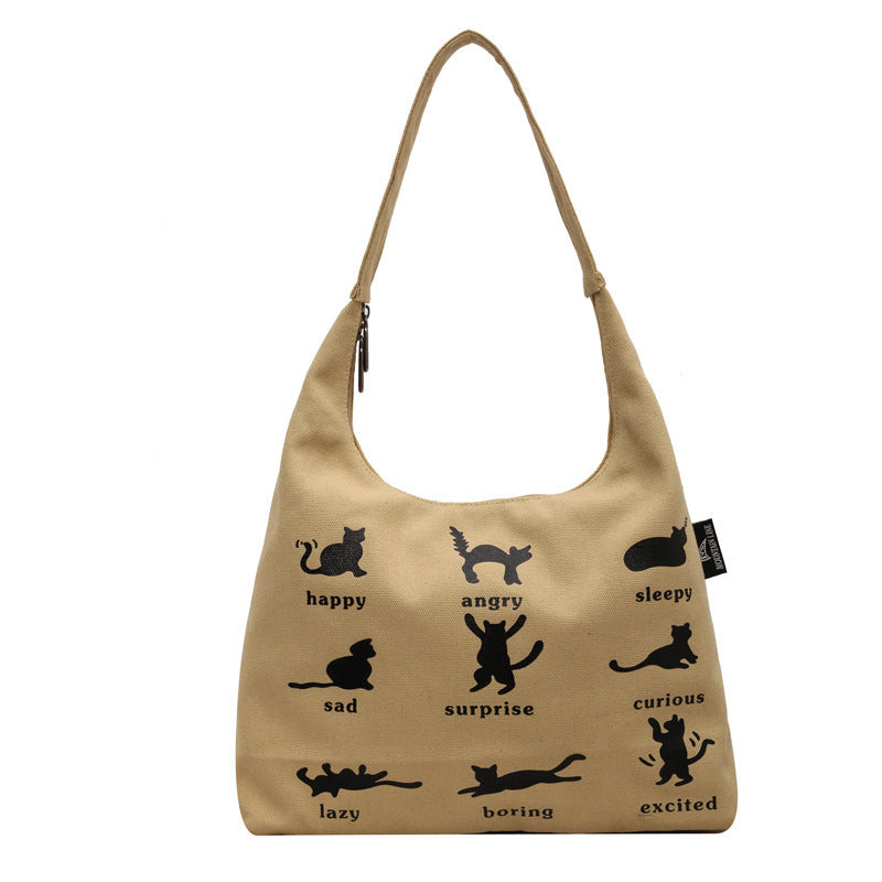 Cat Printed Canvas Bag