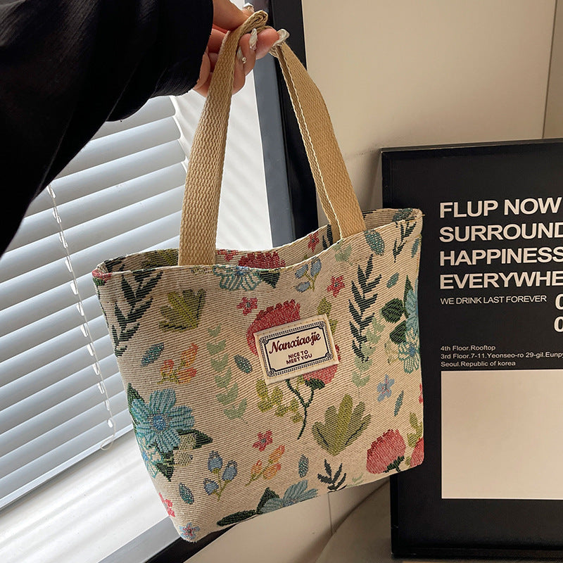 Schulterhandtasche aus Canvas mit großem Fassungsvermögen
