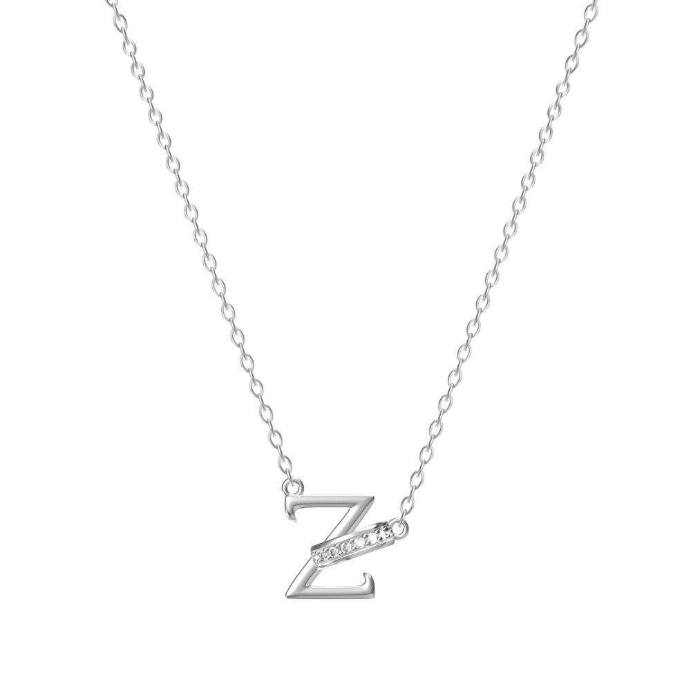 Women's 26-letter Necklace With Diamond Titanium Steel No Fading Clavicle Chain