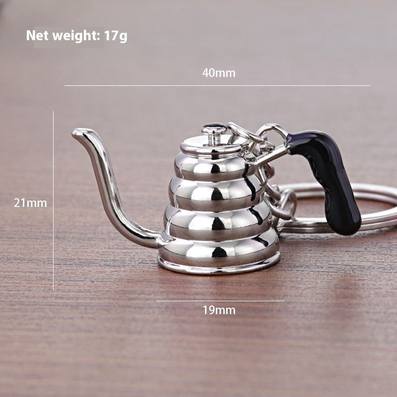 3D Coffee Keychain Metal Car Key Pendant