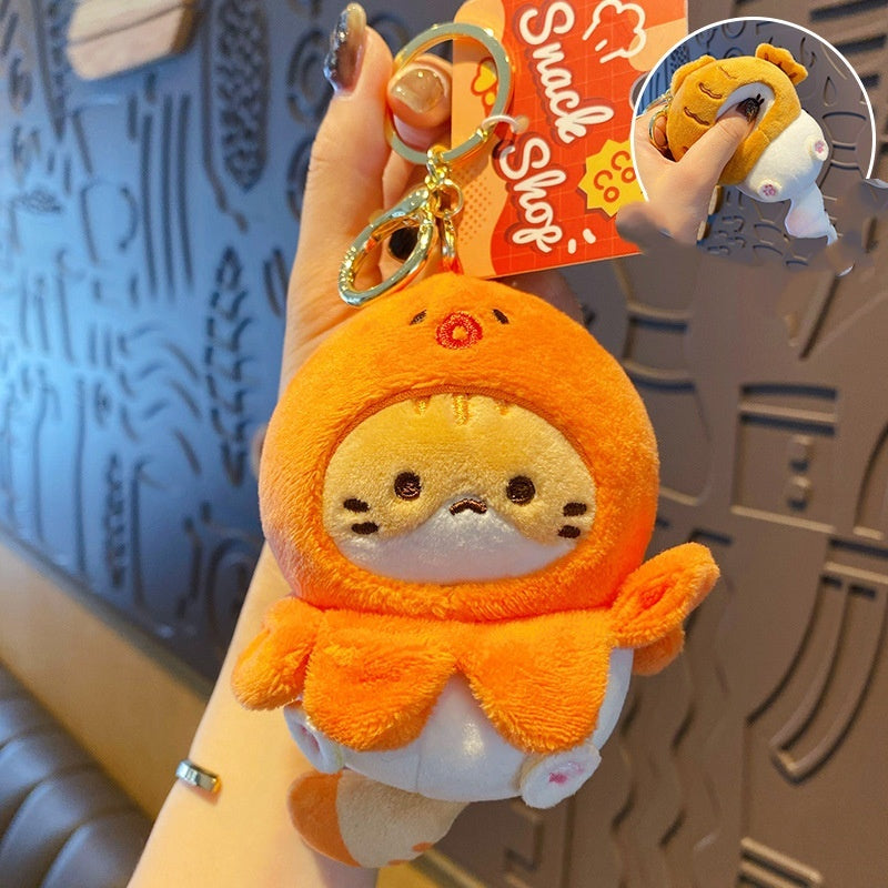 Plush Cocoa Cat Snack House Keychain Cute Doll