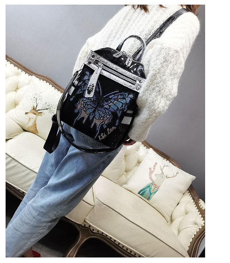 Rhinestone Butterfly Backpack