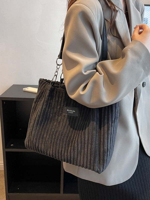 Casual Corduroy Shoulder Bag