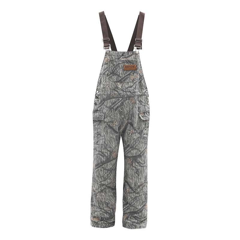 American Retro Branch Deciduous Camouflage Suspender Pants Men And Women - BAGMODA