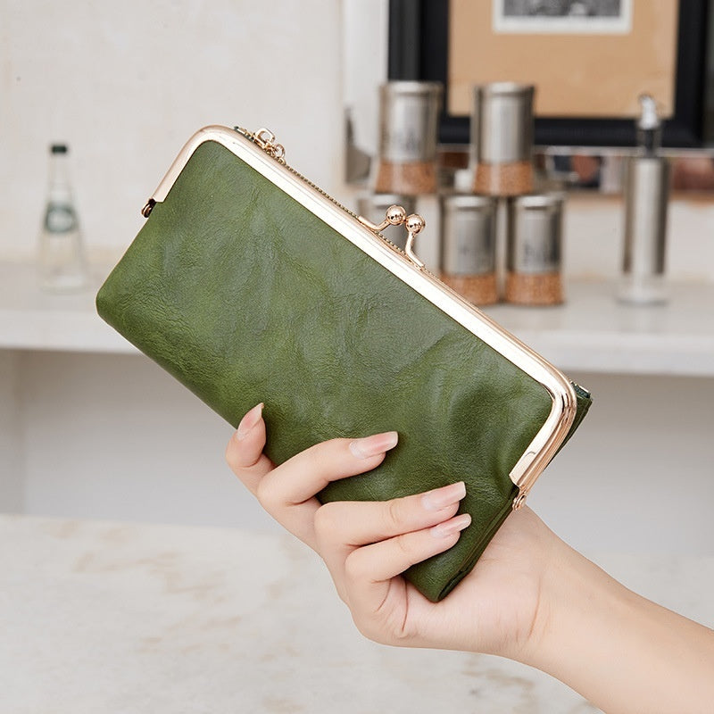 Monedero plegable multifuncional con clip retro para todo tipo de combinaciones