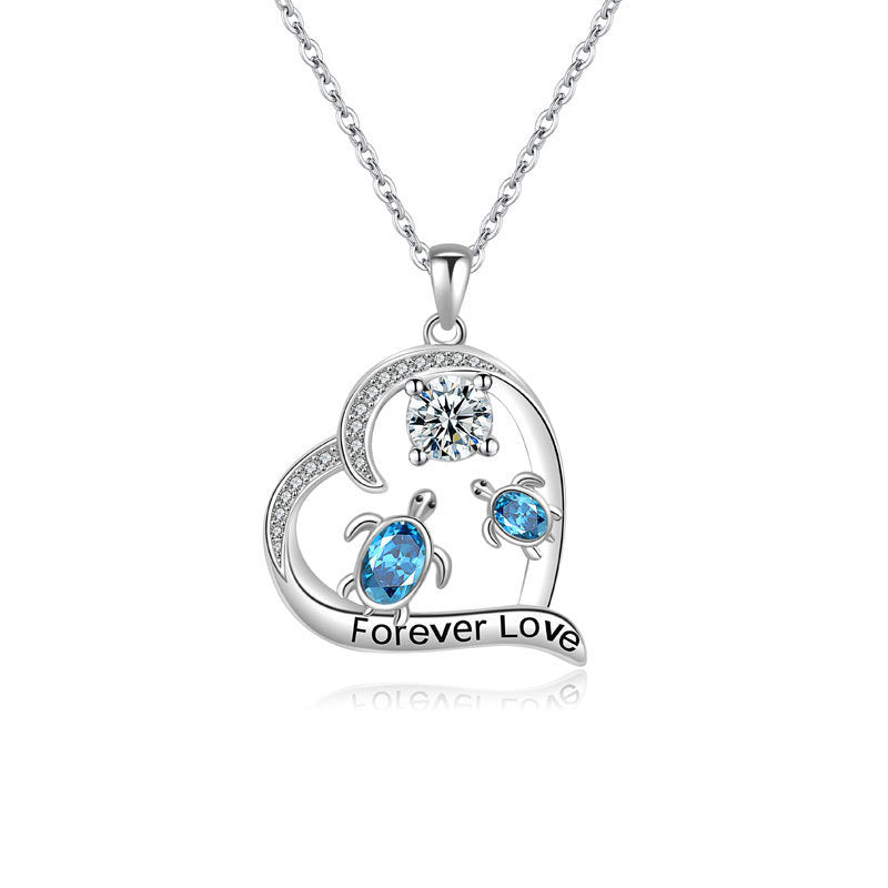 Love Turtle Animal Light Luxury Temperament Gorgeous Full Diamond Necklace