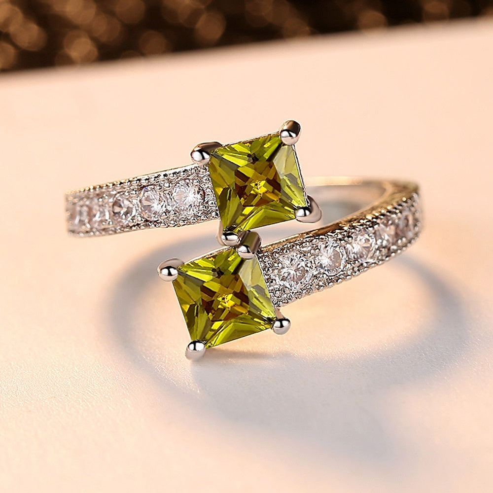Retro Non-fading Niche Advanced Simple Zircon Ring