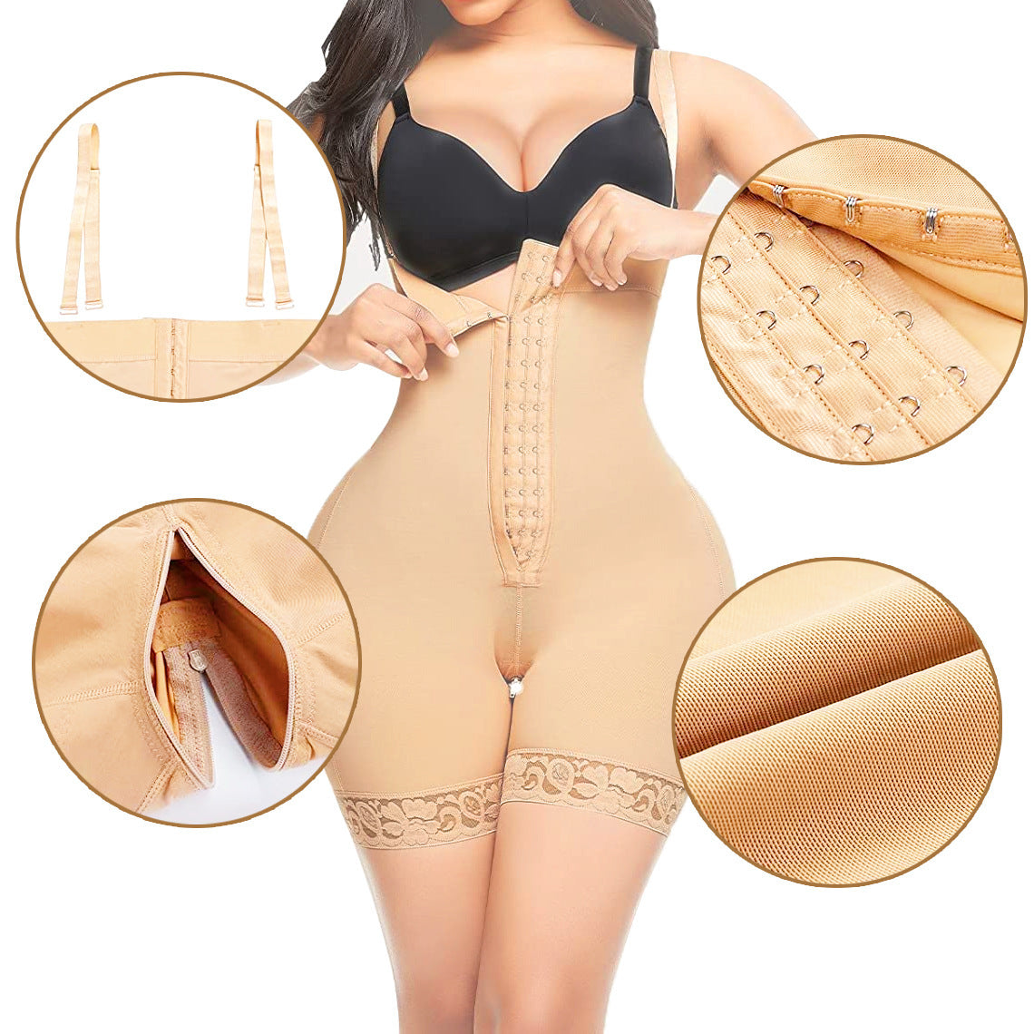 Pantalones de cintura alta con cremallera en la entrepierna, pantalones de levantamiento de abdomen, faja moldeadora de cintura, body realzador