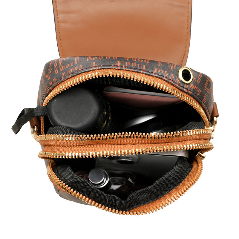 Retro Printed Mini Crossbody Bag