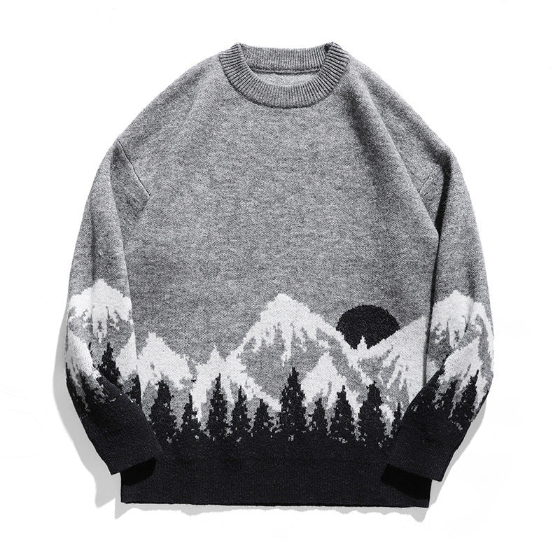 Suéter de cuello redondo de otoño e invierno para hombre de talla grande