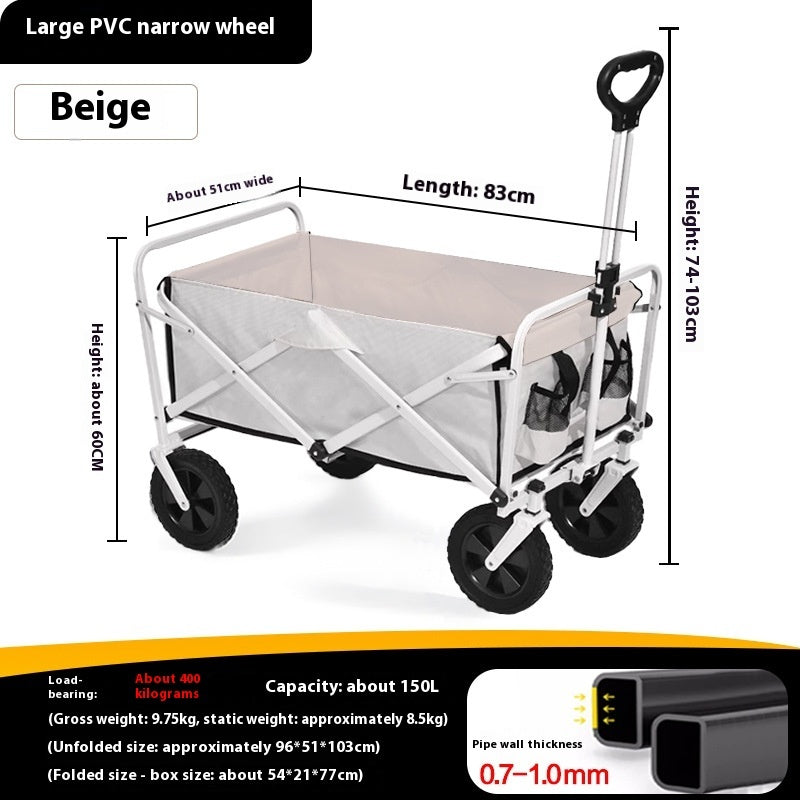 Outdoor Camper Picnic Car Household Foldable Four-wheel Luggage Trolley Portable Fishing Lever Car