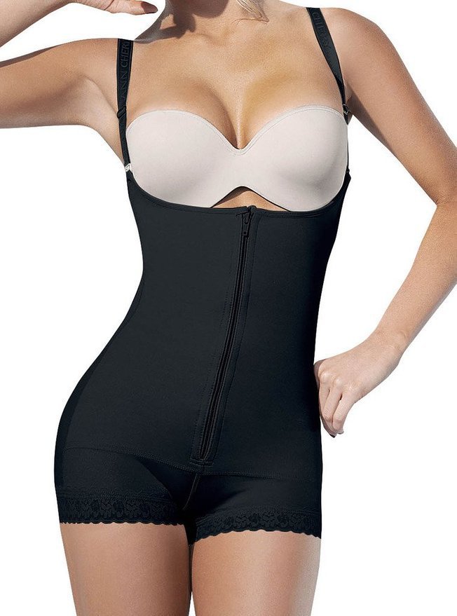 Faja moldeadora de una pieza con cremallera, ropa interior moldeadora posparto