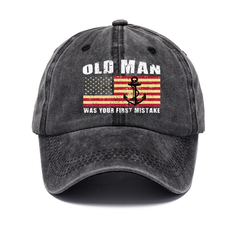 Washed Cotton Printed Old Dad Hat Men's Retro