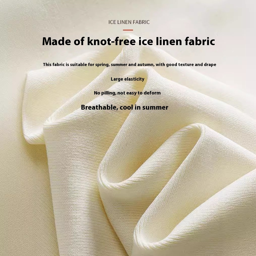 High-grade Ice Silk Waist-tight Slimming Sense Of Design Knitwear Top For Women