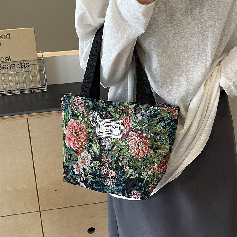 Schulterhandtasche aus Canvas mit großem Fassungsvermögen