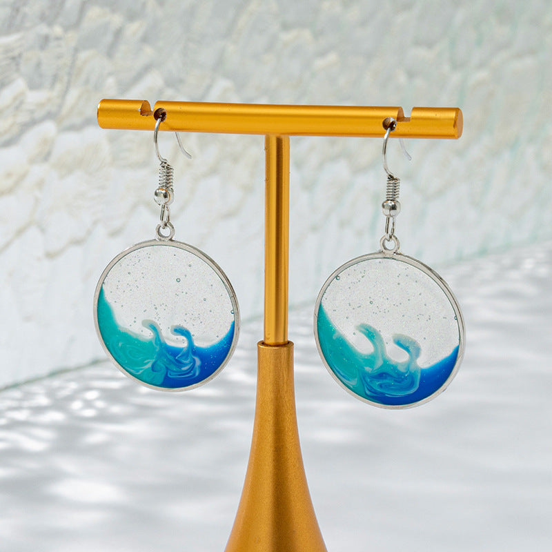 Instagram Mesh Red Style Design Sense HAILANG Earrings Female Fashion Special-interest Round Glass