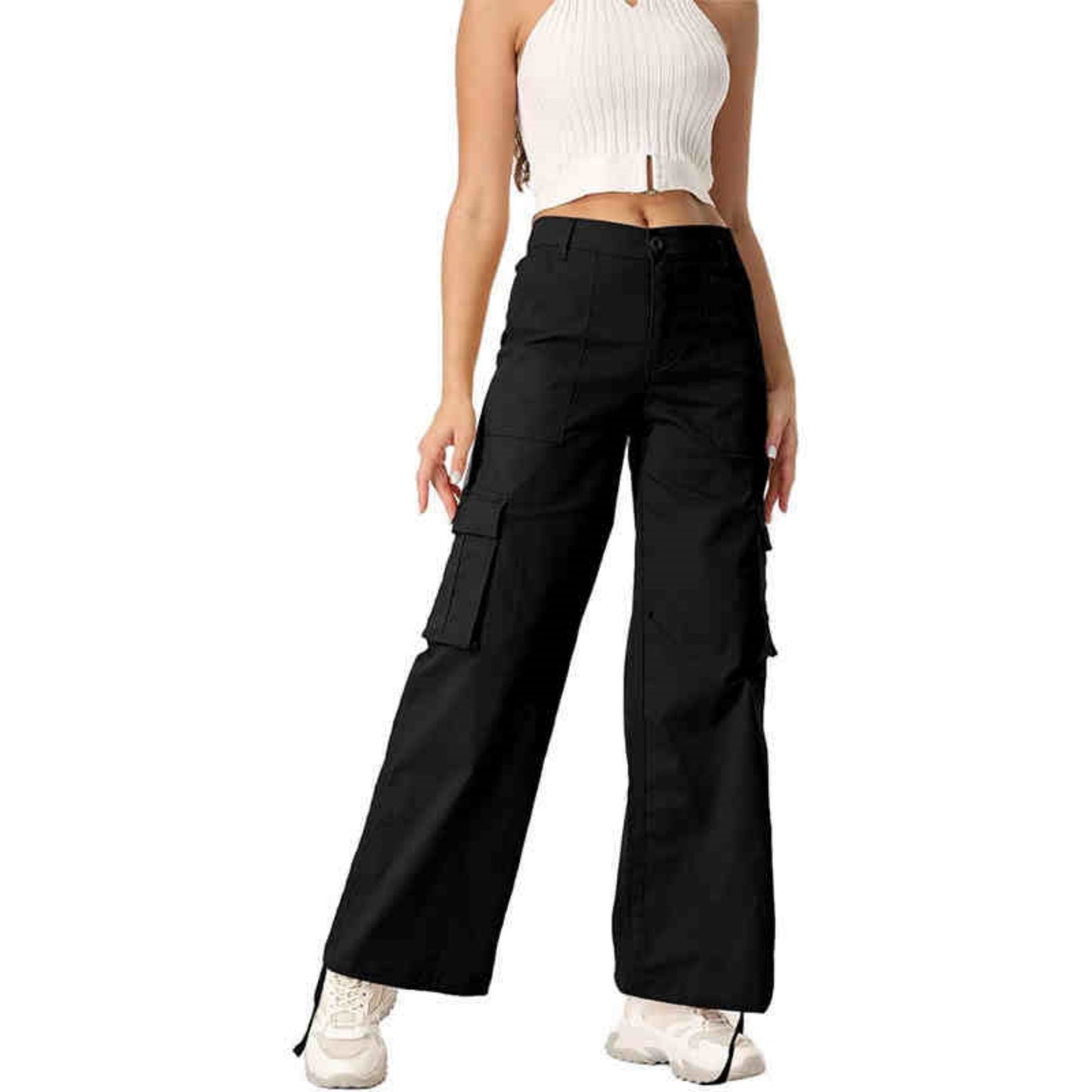Wide Leg High Waist Casual Pants For Women