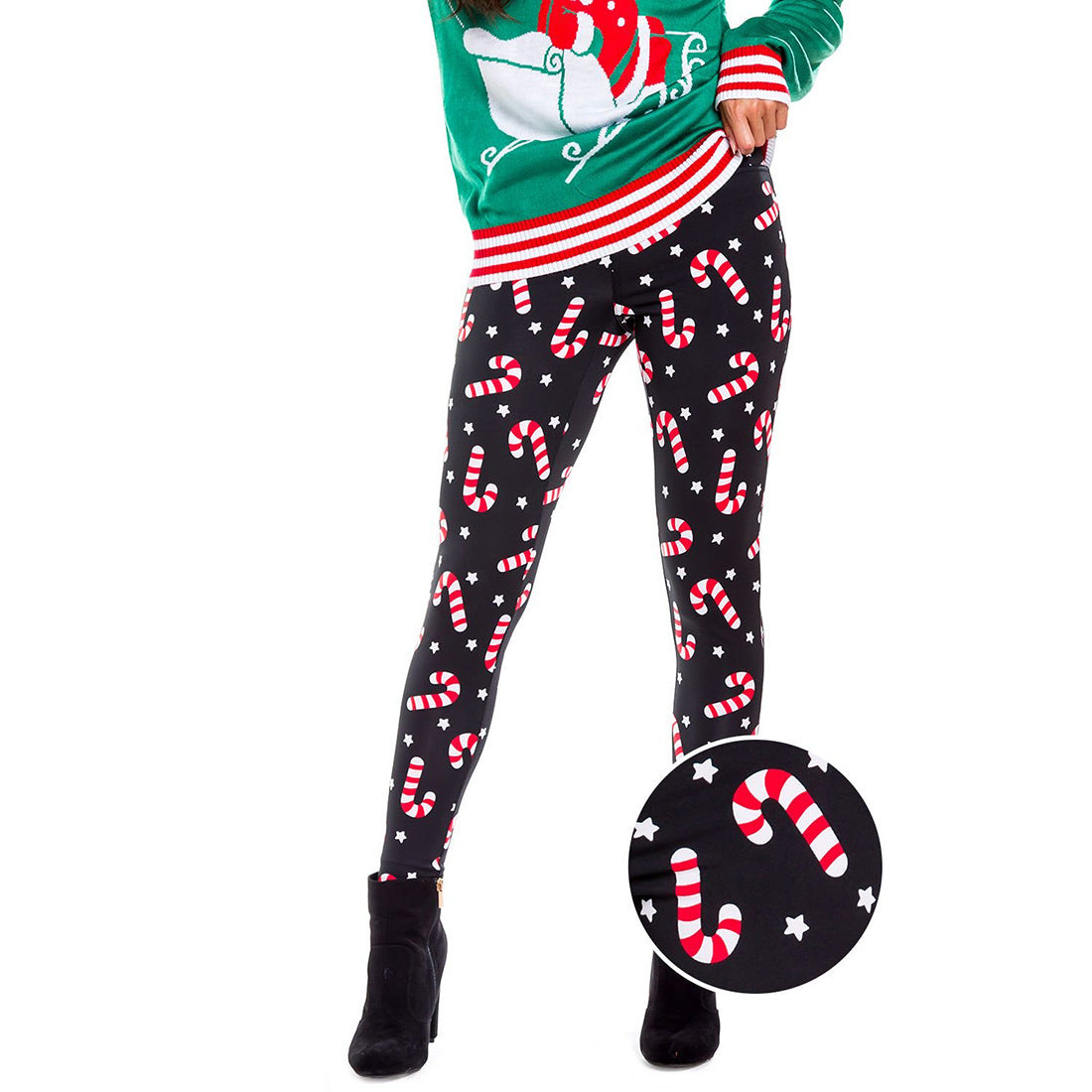 Stretch Digital Printing Sports Ninth Pants Women