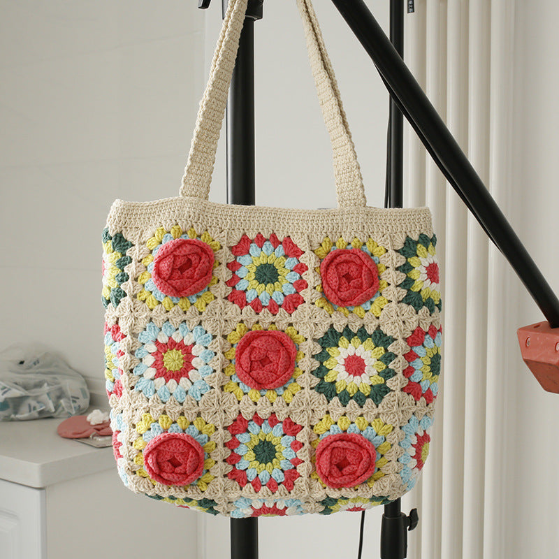 Camellia Woven Shoulder Bag