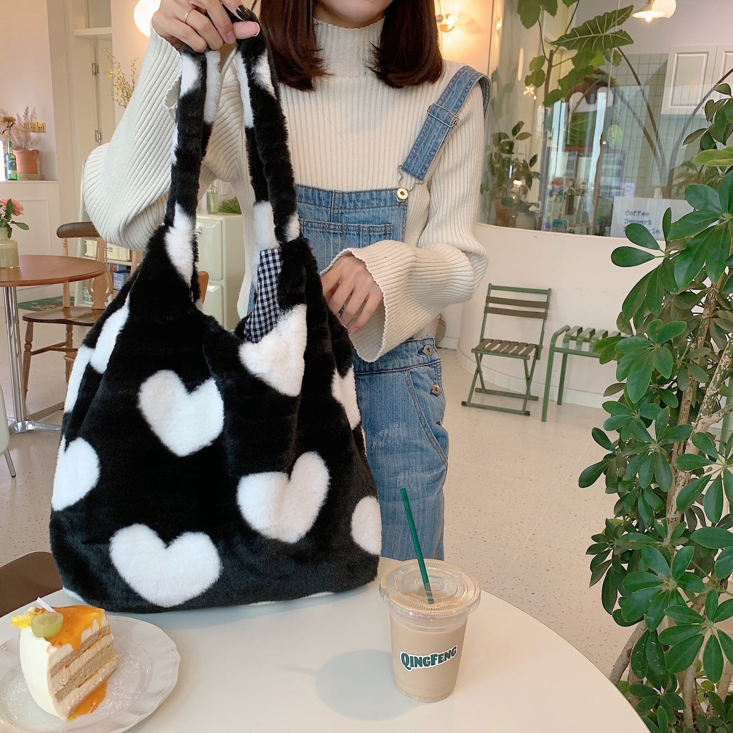 Plush Loving Heart Shoulder Bag