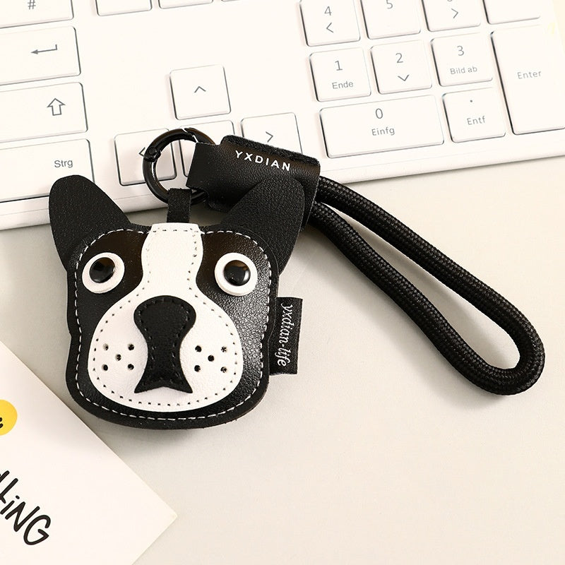 Cartoon Cute Leather Puppy Car Key Ring