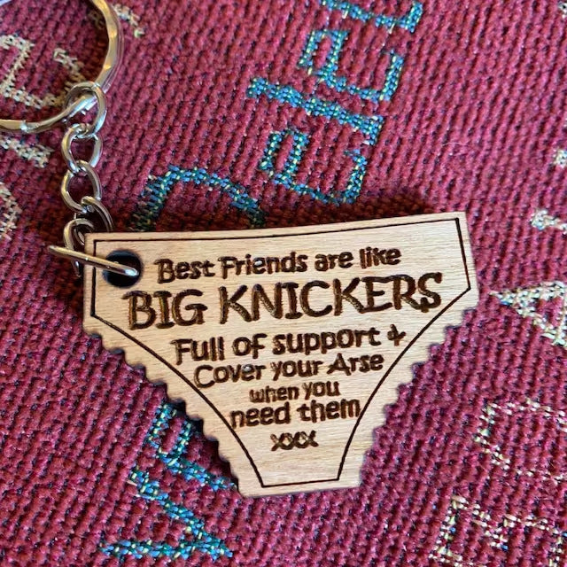 Big Panties Friendship Wooden Keychain