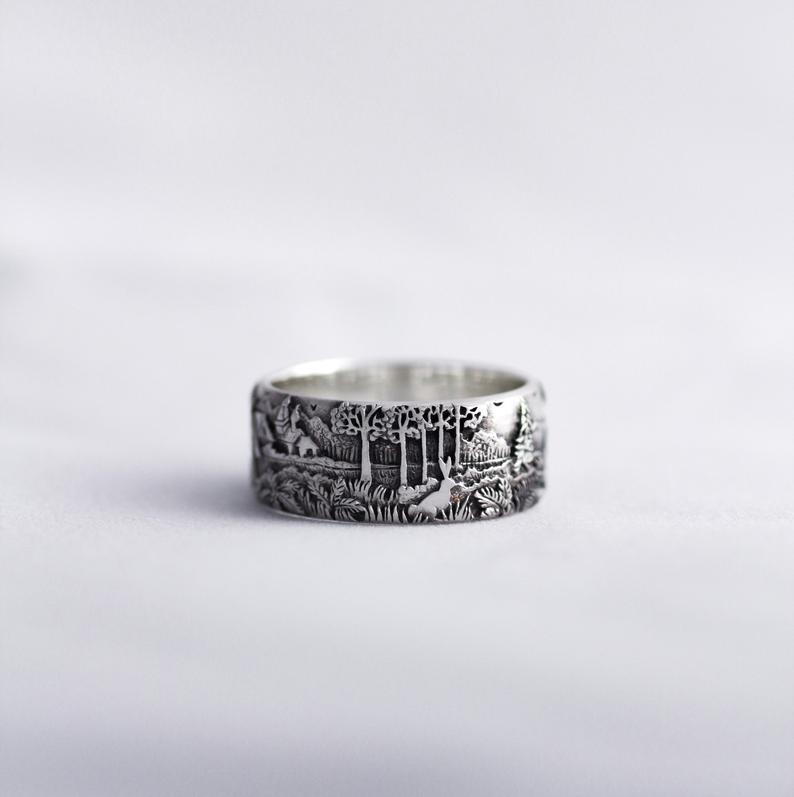 Retro Personality Couple Random Pattern Ring Fashion All-matching