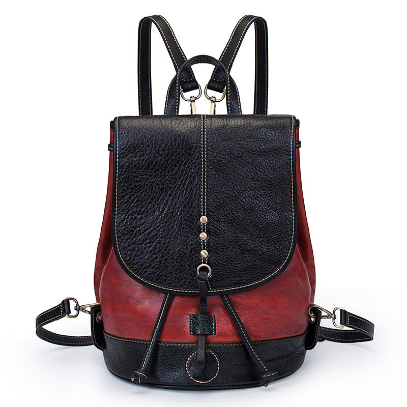 Vintage Cowhide Leather Backpack