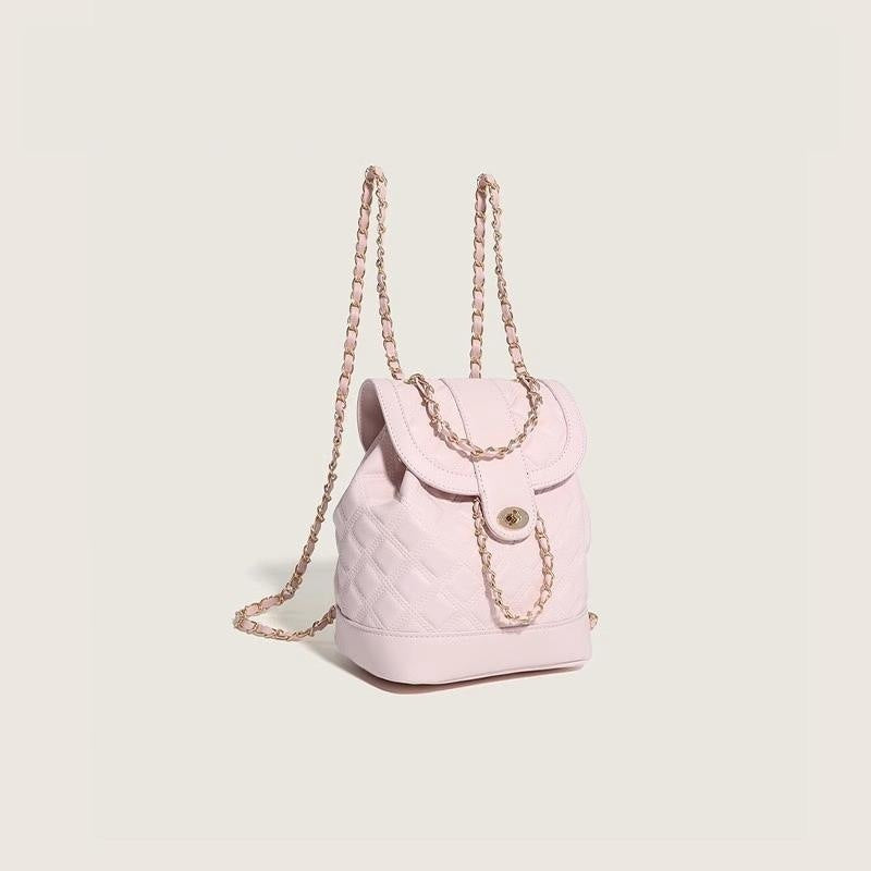 Mochila con cadena de rombos, bolso de hombro para estudiantes