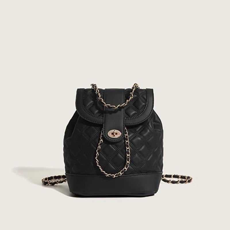 Mochila con cadena de rombos, bolso de hombro para estudiantes